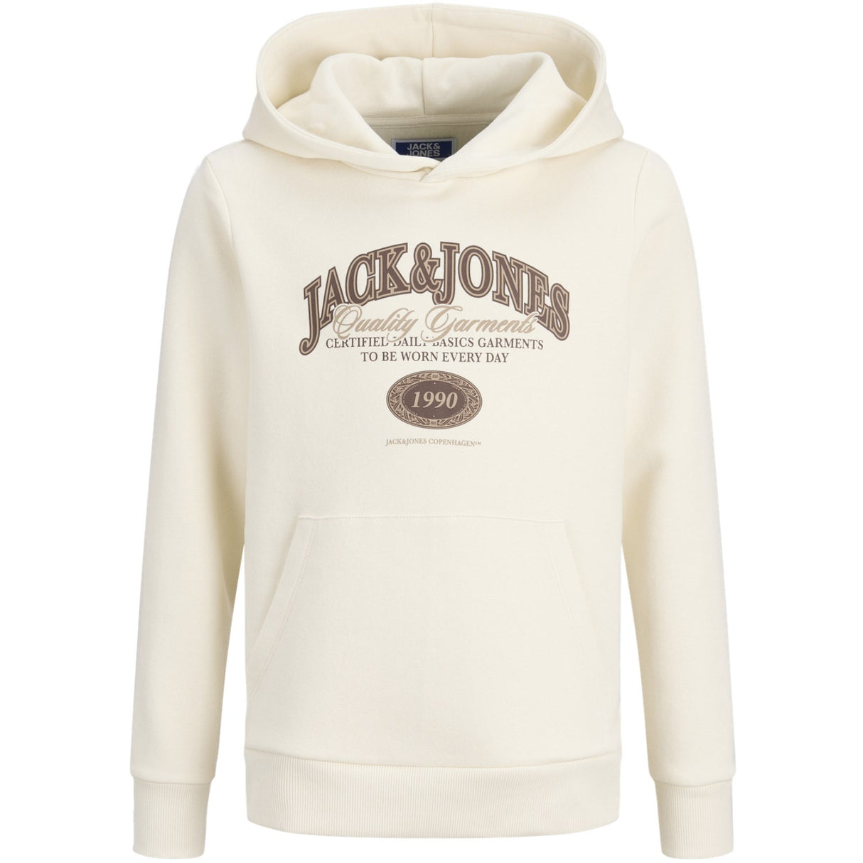 Jack & Jones Junior Antique White Jjari Branding Sweat Hood Jnr