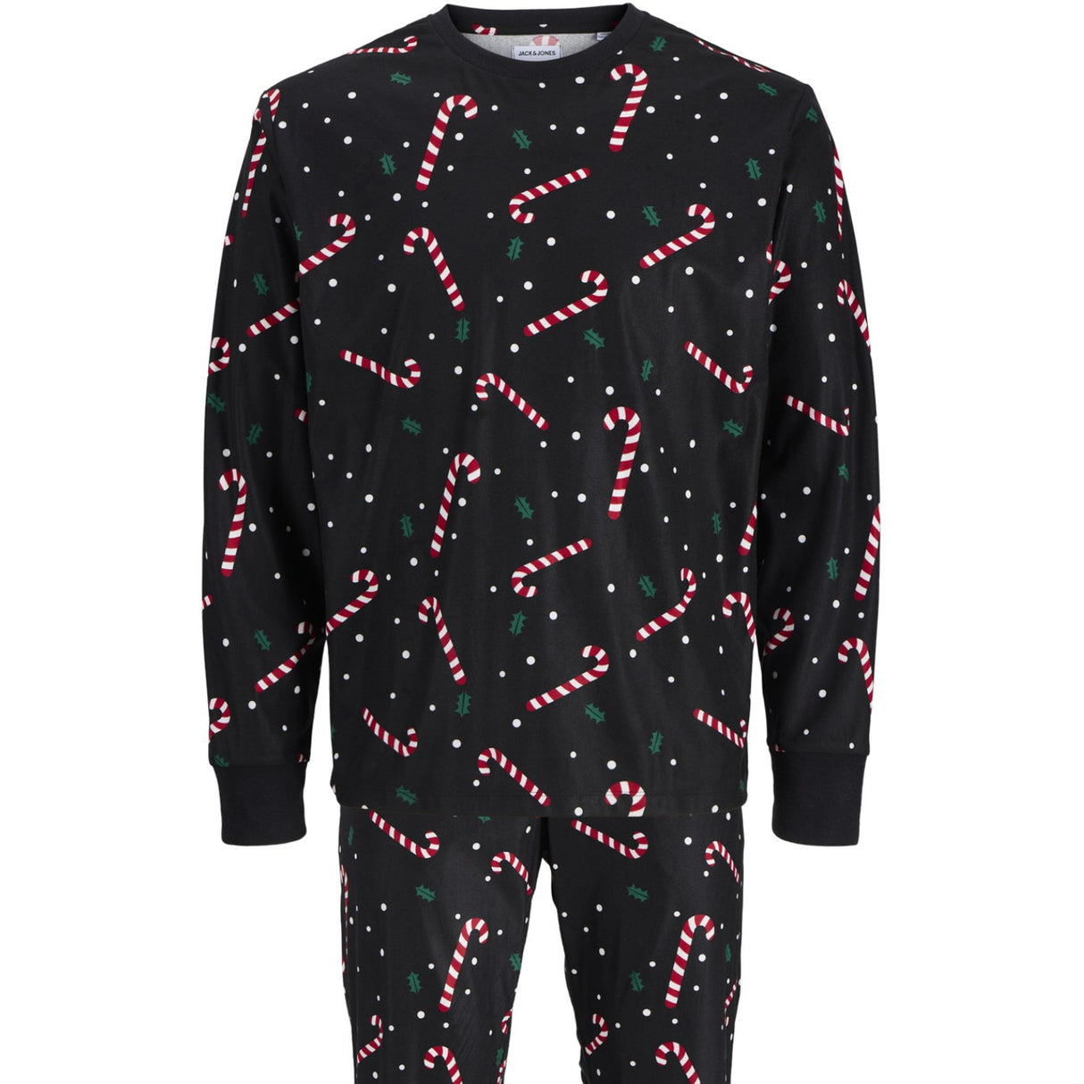 Jack & Jones Junior Black Candy Cane Jactristan Printed Lounge Set W Jnr