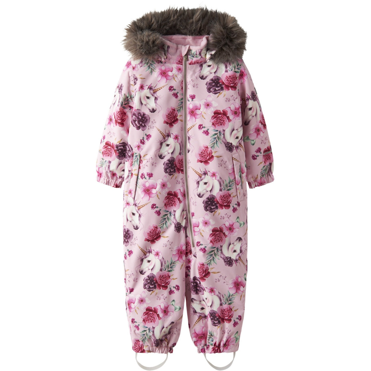 Name It Parfait Pink Floral Unicorn Nmfsnow10 Suit Aop Fo Noos