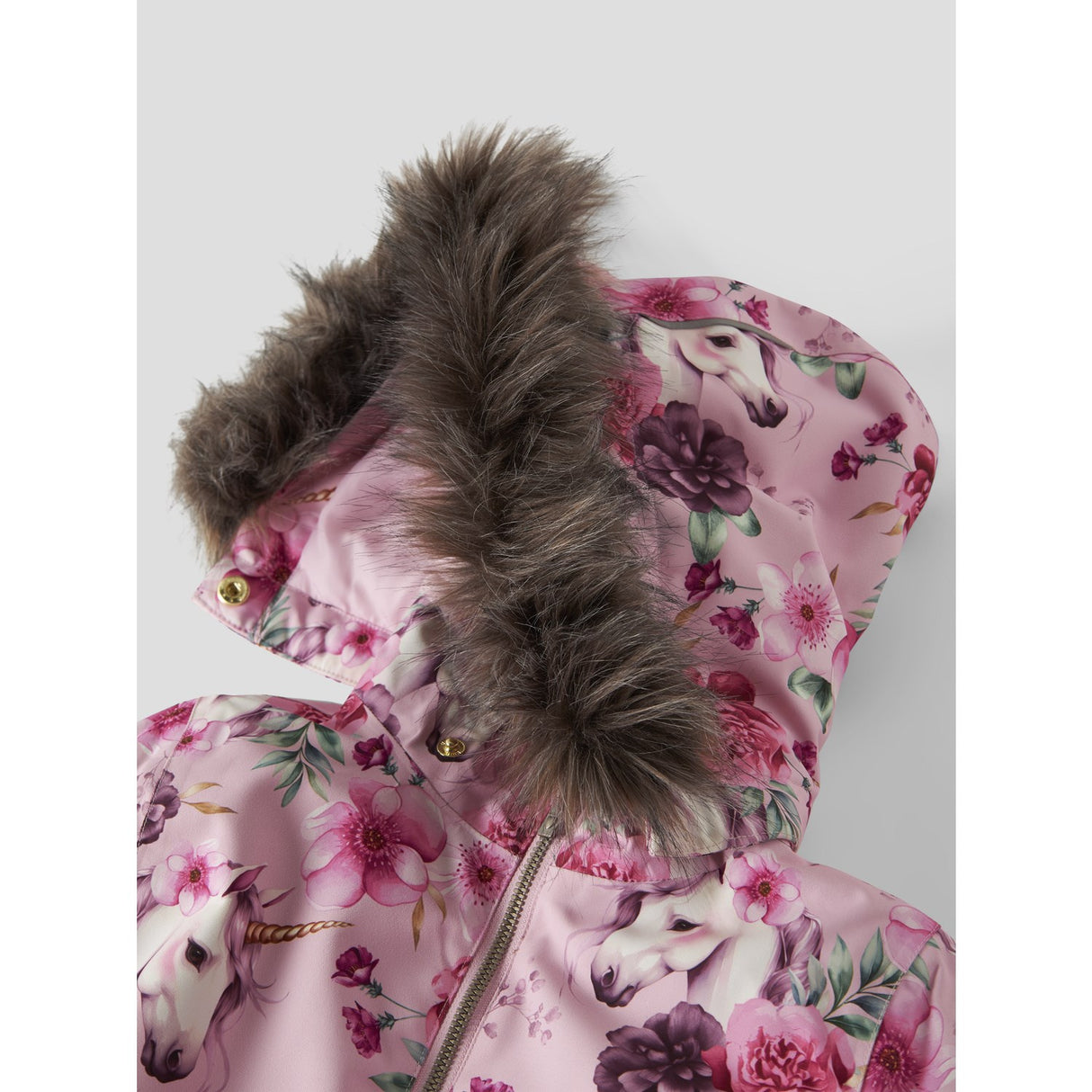 Name It Parfait Pink Floral Unicorn Nmfsnow10 Suit Aop Fo Noos