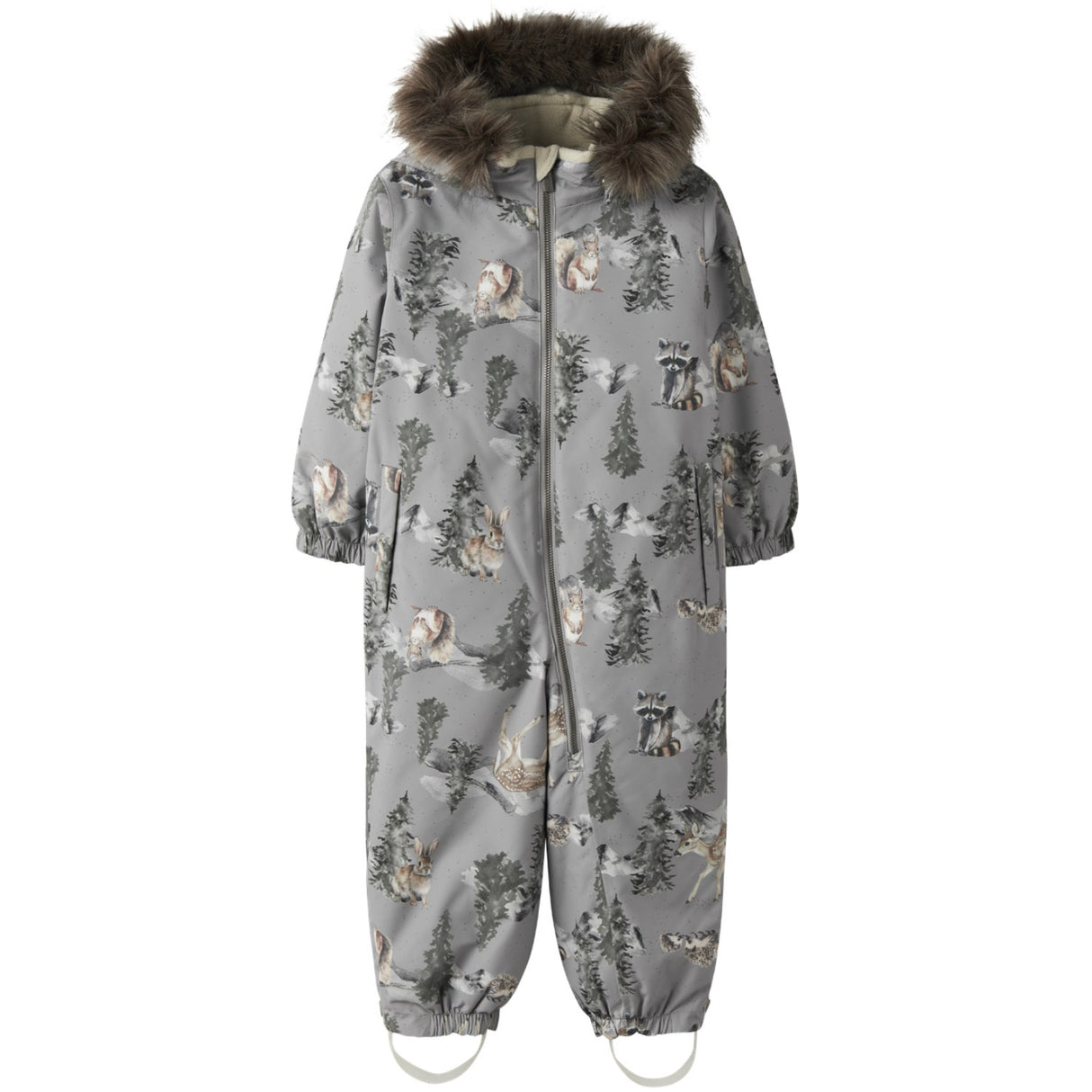 Name It Ultimate Grey Woodland Nmnsnow10 Suit Aop Fo