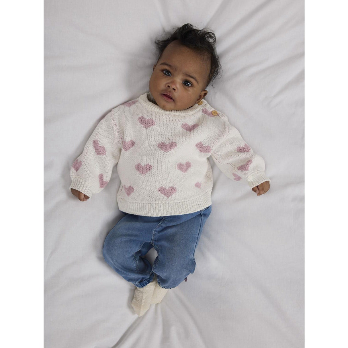 Name It Cloud Dancer Keepsake Lilac Heart Nbfoana Ls Knit