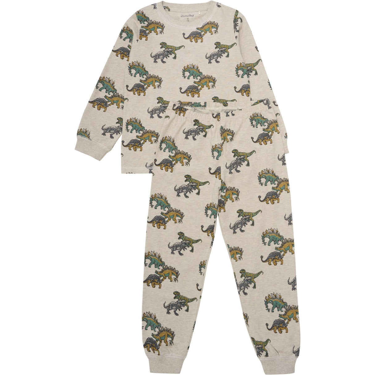 Minymo Beige Melange Pajamas Ls Set Aop