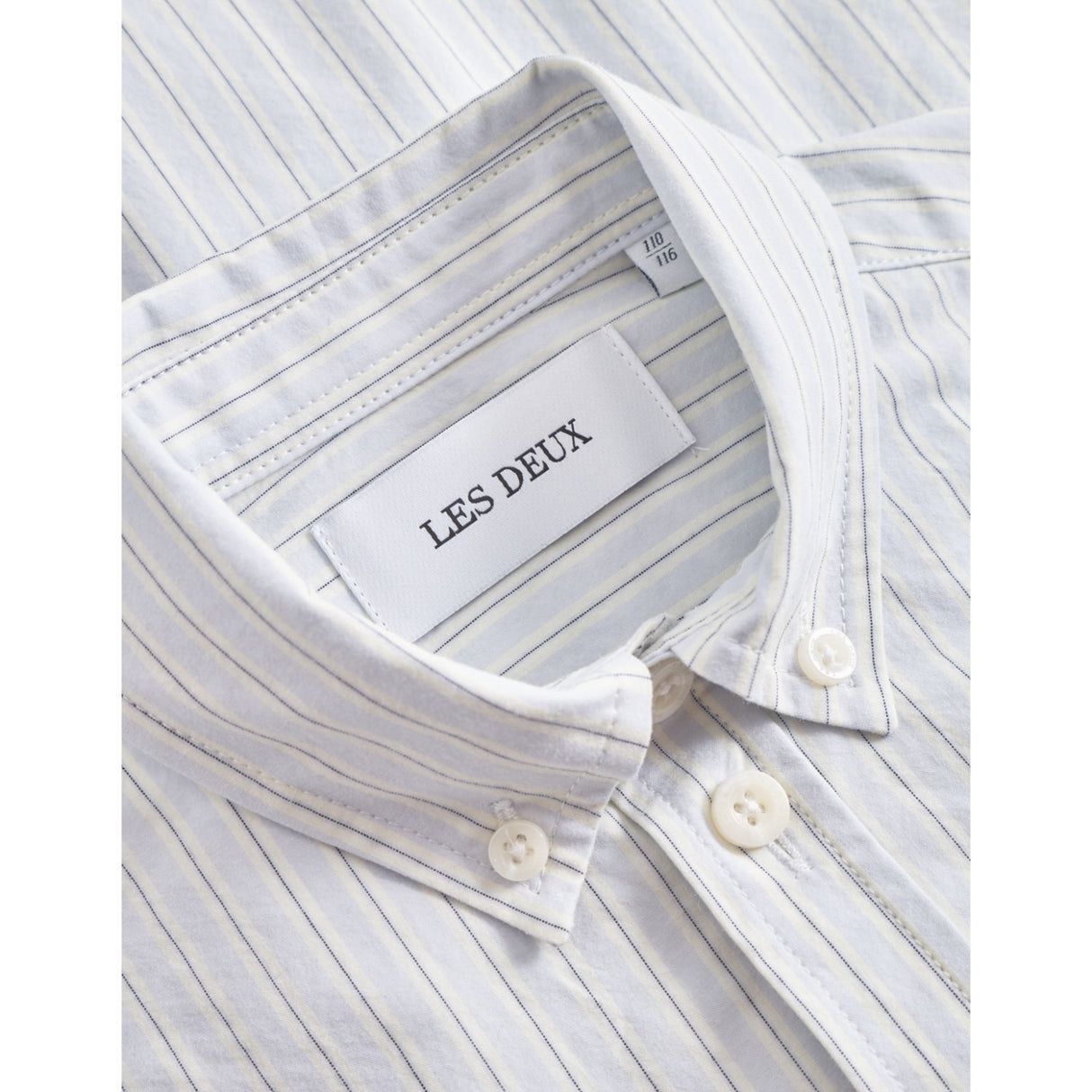 Les Deux Kids Xenon Blue Kent Print Stripe Poplin Shirt KIDS