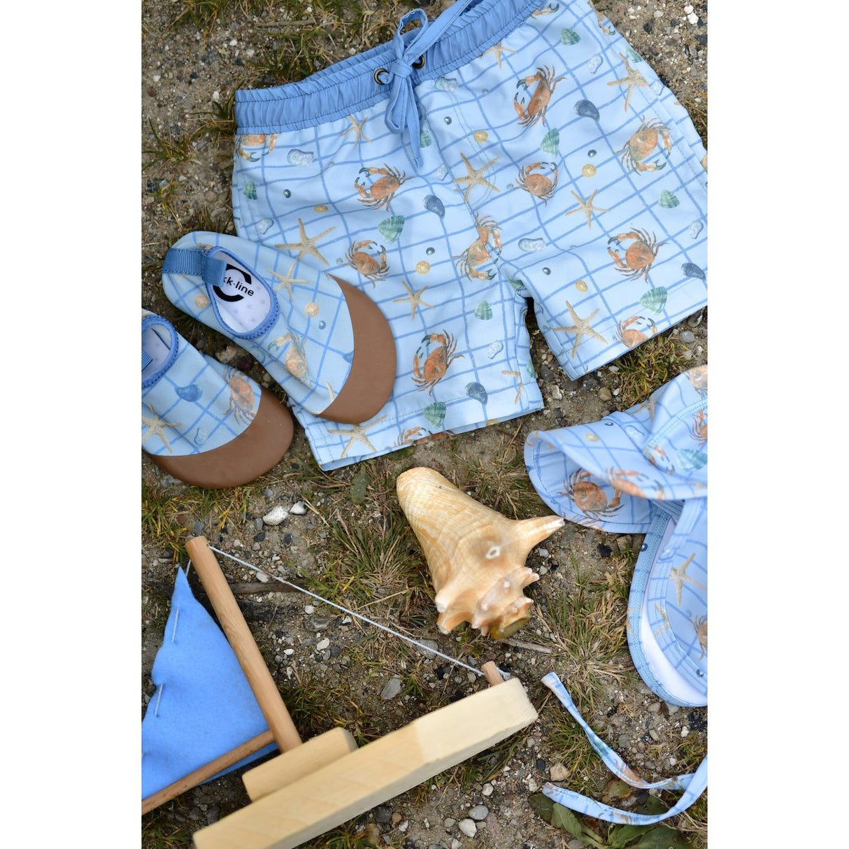 Mikk-Line Faded Denim Swim Hat UV AOP