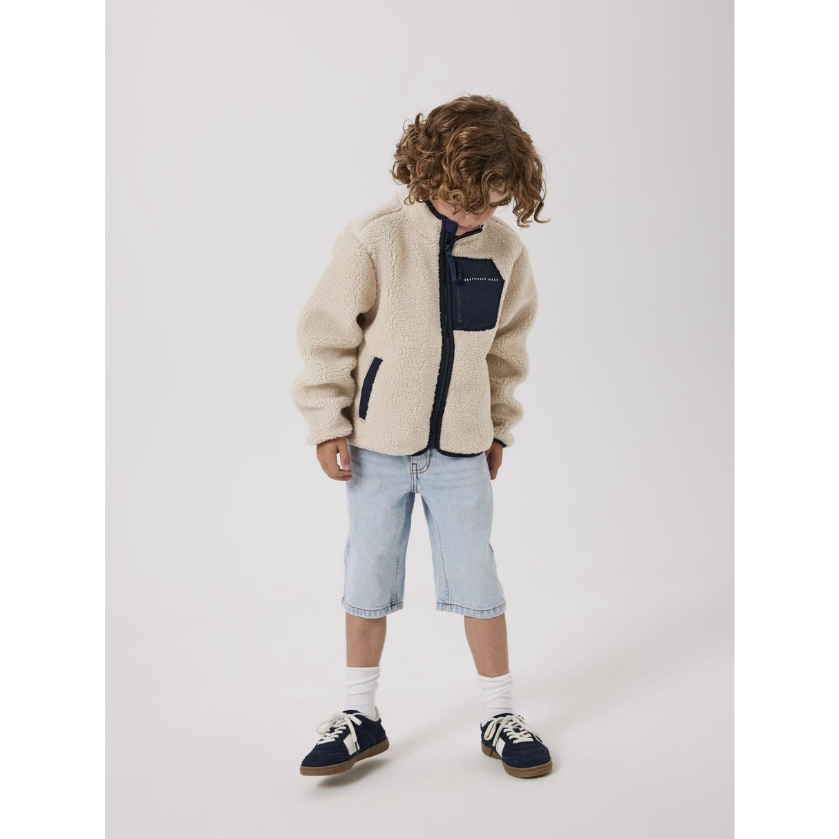 Name It Moonbeam Chest Pocket Dark Sapphire Nknmattia Sherpa Jacket Pb