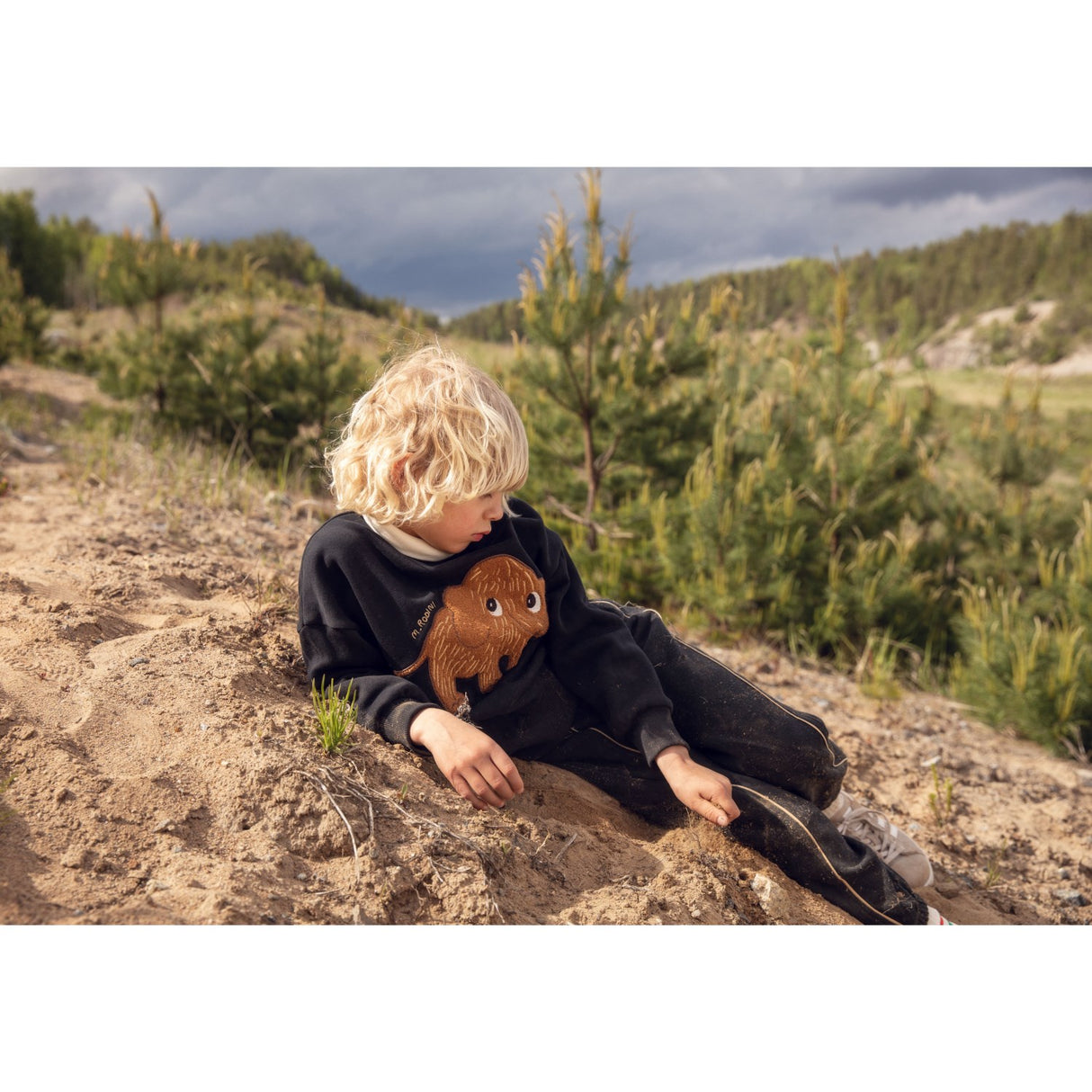 Mini Rodini Black Mammoth Chenille Sweatshirt