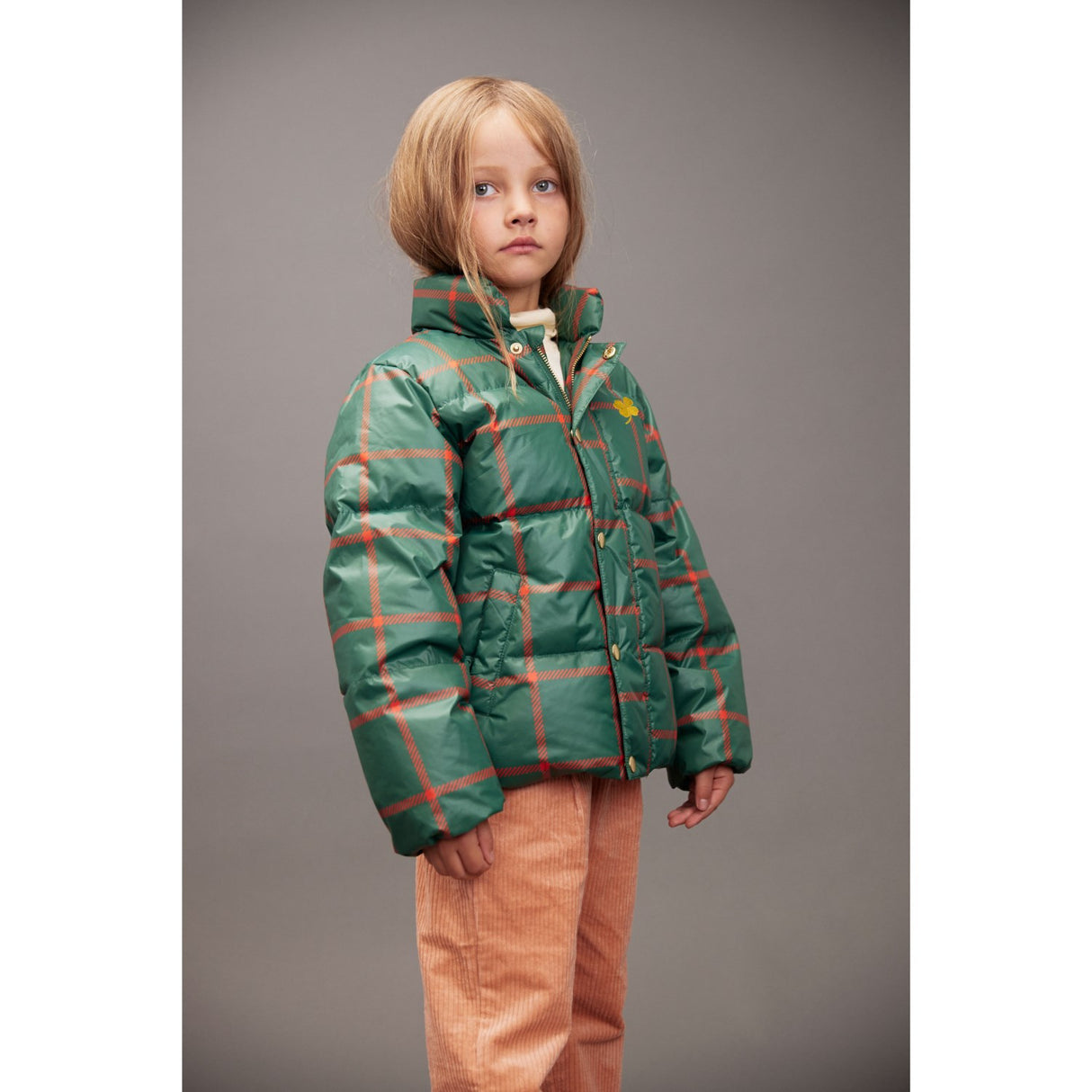 Mini Rodini Green Plaid AOP Citypuffer