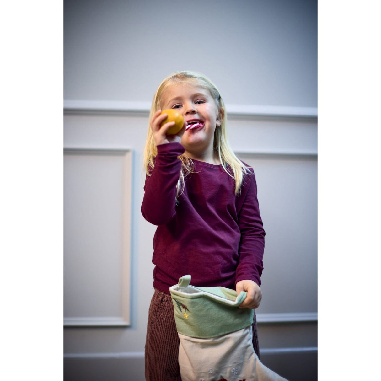 FILIBABBA Fox Embroidered Stocking Wonderful Winter