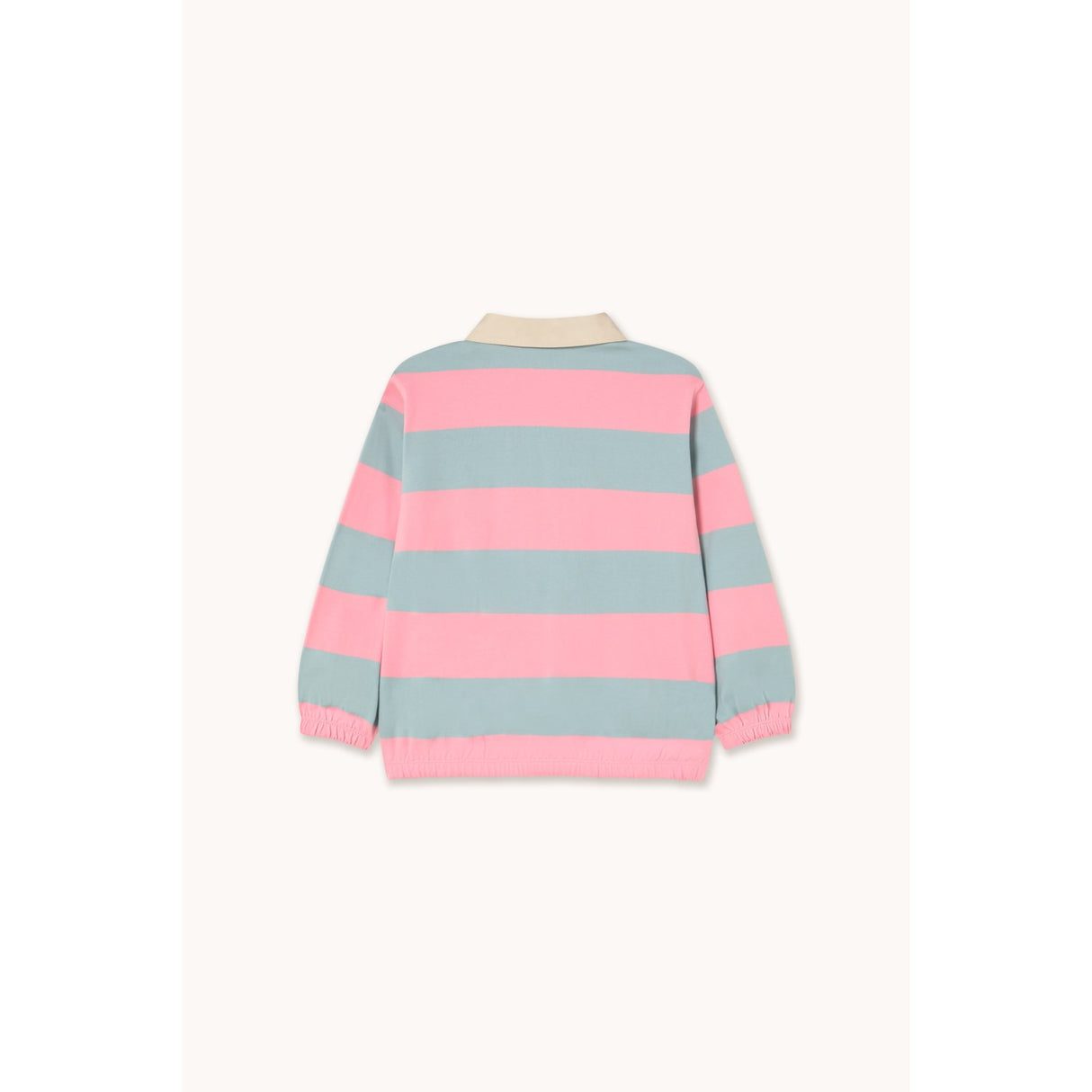 TinyCottons Warm Grey Stripes Polo Sleeve T-Shirt