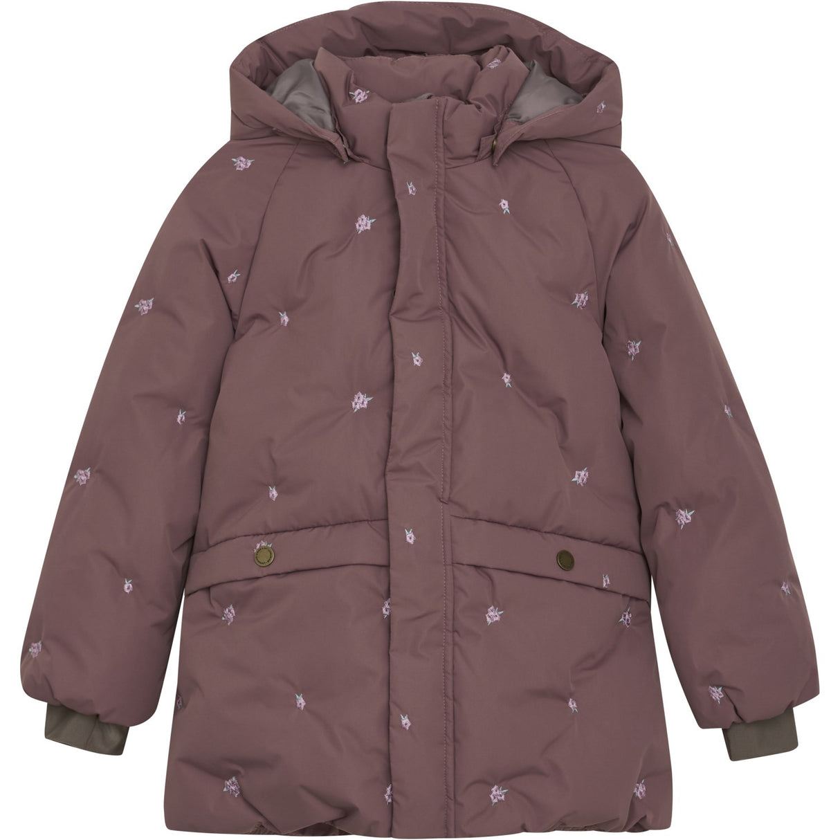 En Fant Rose Taupe Jacket Puffer W. Embroidery