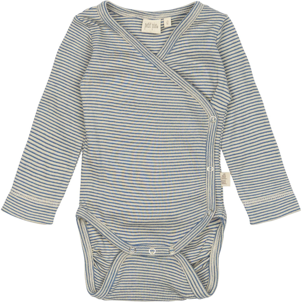 Petit Piao True Navy/Dark Off White PPDian Body L/S Fold Over Stripe NOOS