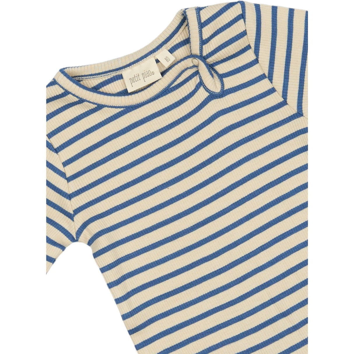 Petit Piao True Navy/off White Body L/S Modal Striped