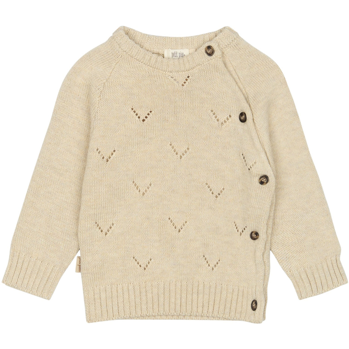 Petit Piao Off White PpDaqa Fold Over Knit