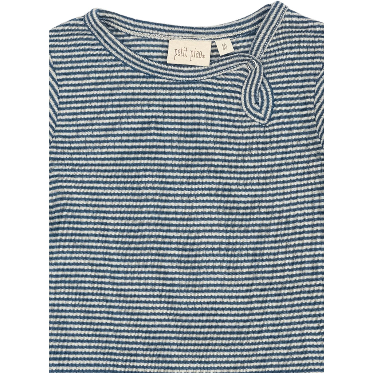 Petit Piao Ensign Blue/dark Off White PPDante Body L/S Merino Wool Striped