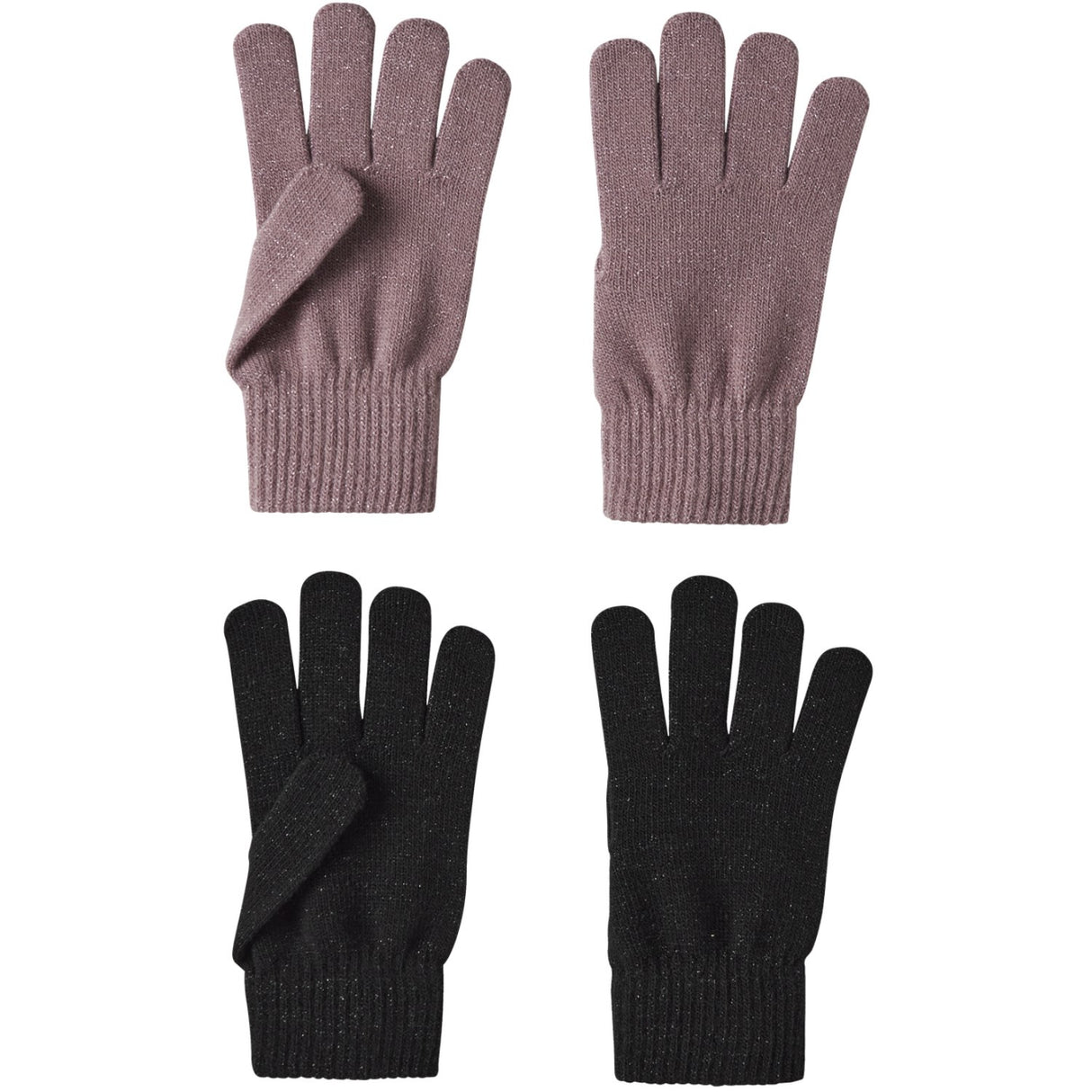 Name It Black Woodrose Nkfmagic Glitter Gloves 2P
