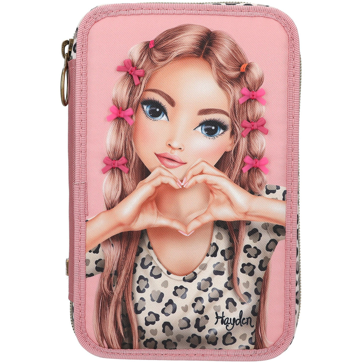 TOPModel Leoheart Triple Pencil Case With Bow