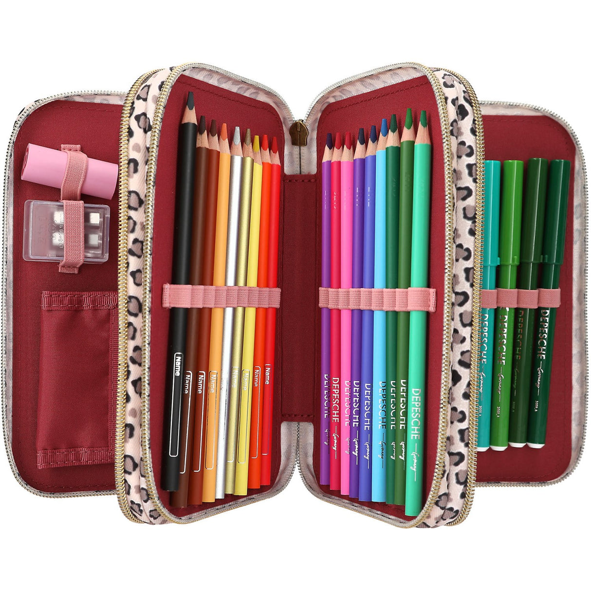 TOPModel Leoheart Triple Pencil Case With Bow