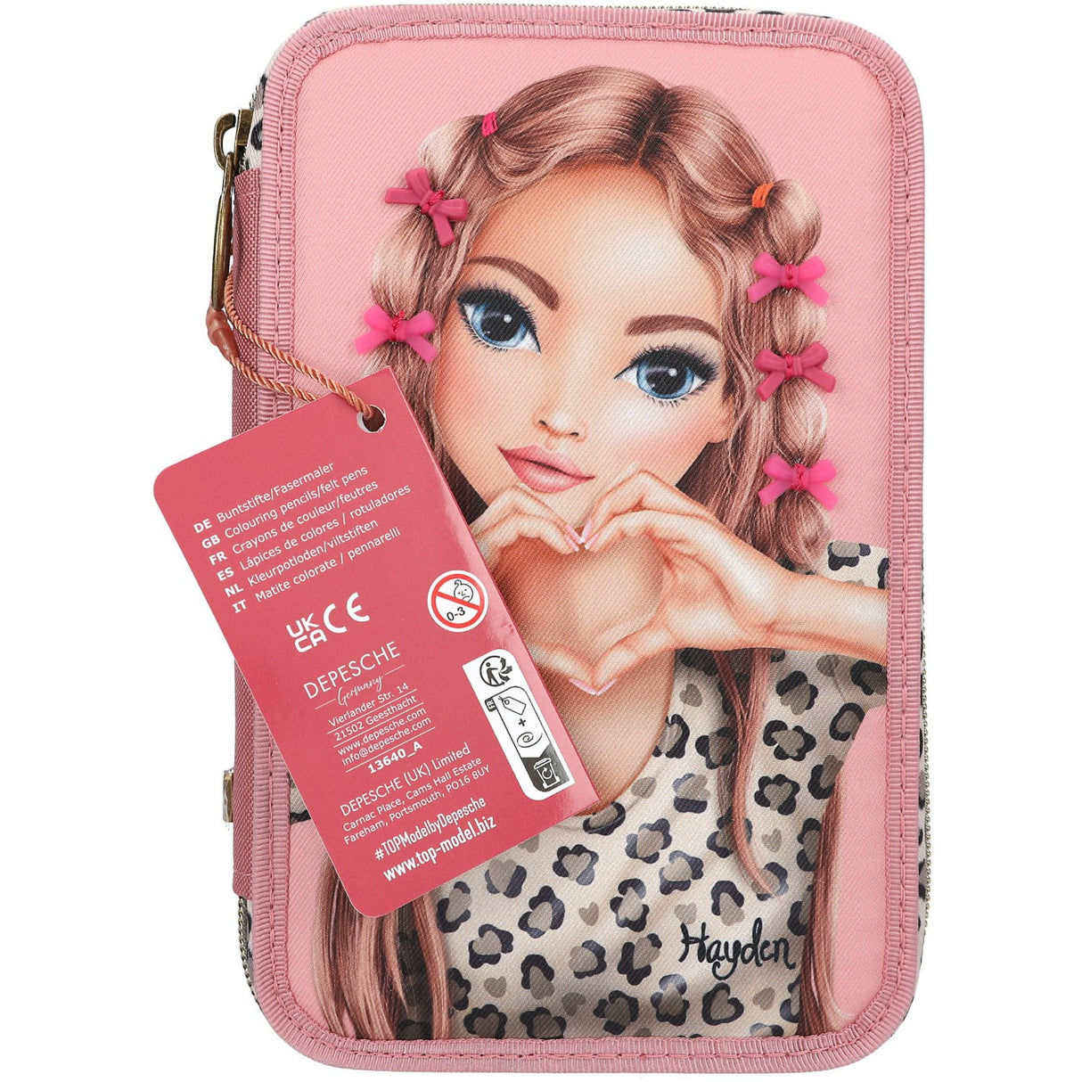 TOPModel Leoheart Triple Pencil Case With Bow
