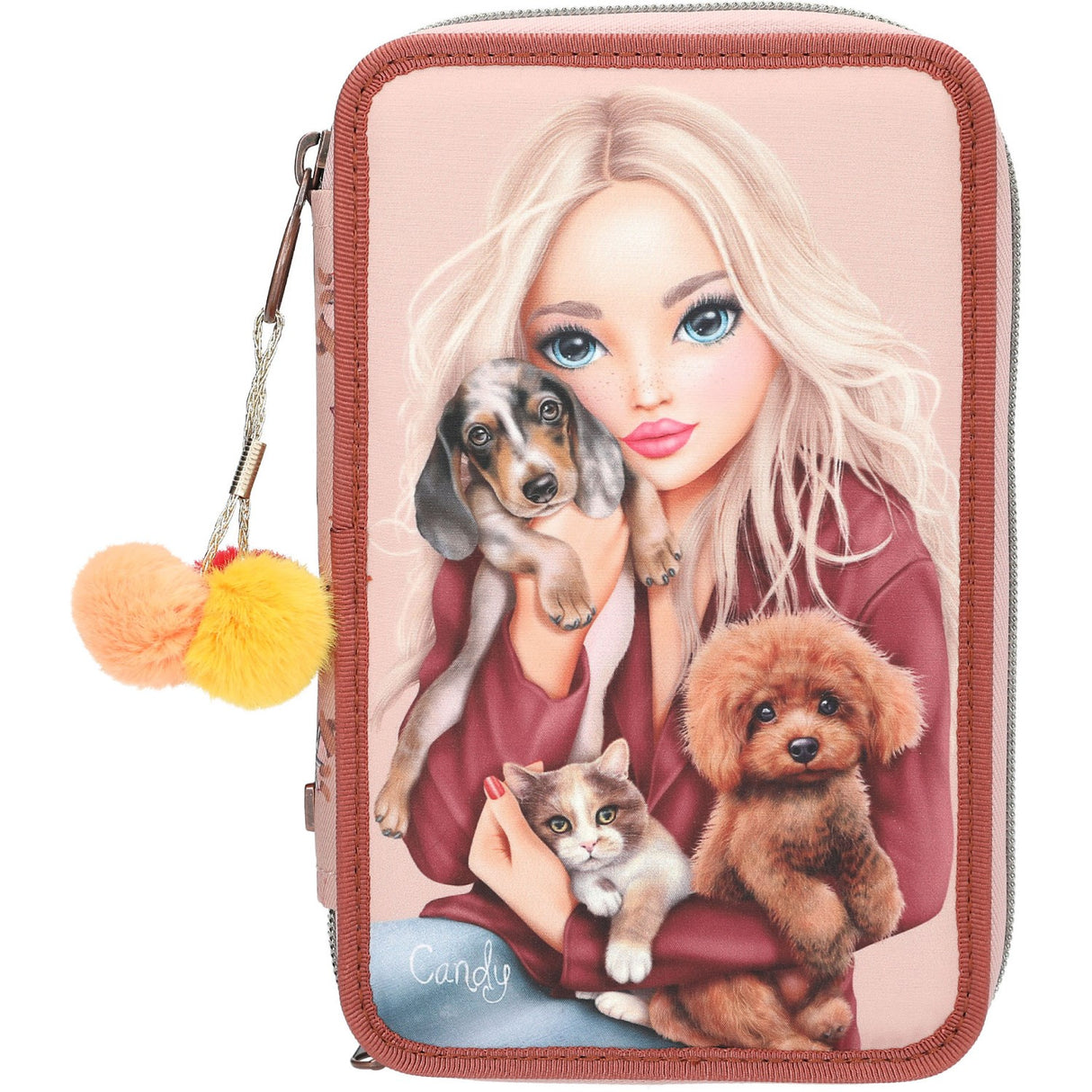 TOPModel Fur Ever Friends Triple Pencil Case