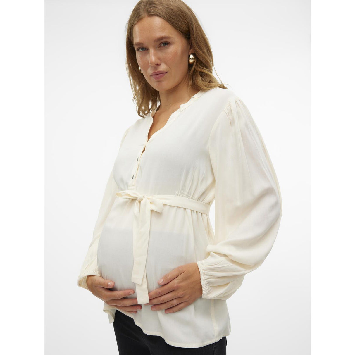 Mama;licious Birch Mlmercy Lia L/S Wo Top 2F Noos