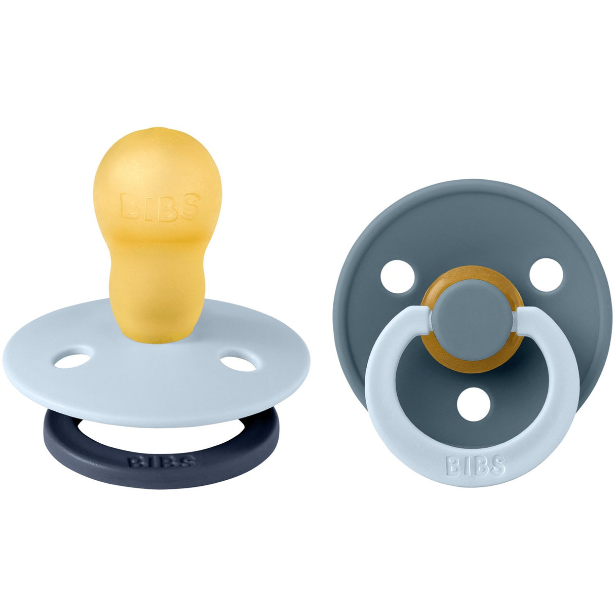 Bibs Baby Blue Pacifier Studio Colour 2-Pack Fusion Latex Petrol Mix