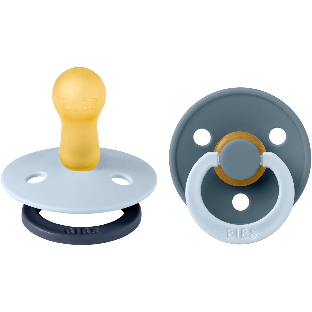 Bibs Baby Blue Pacifier Studio Colour 2-Pack Fusion Latex Petrol Mix