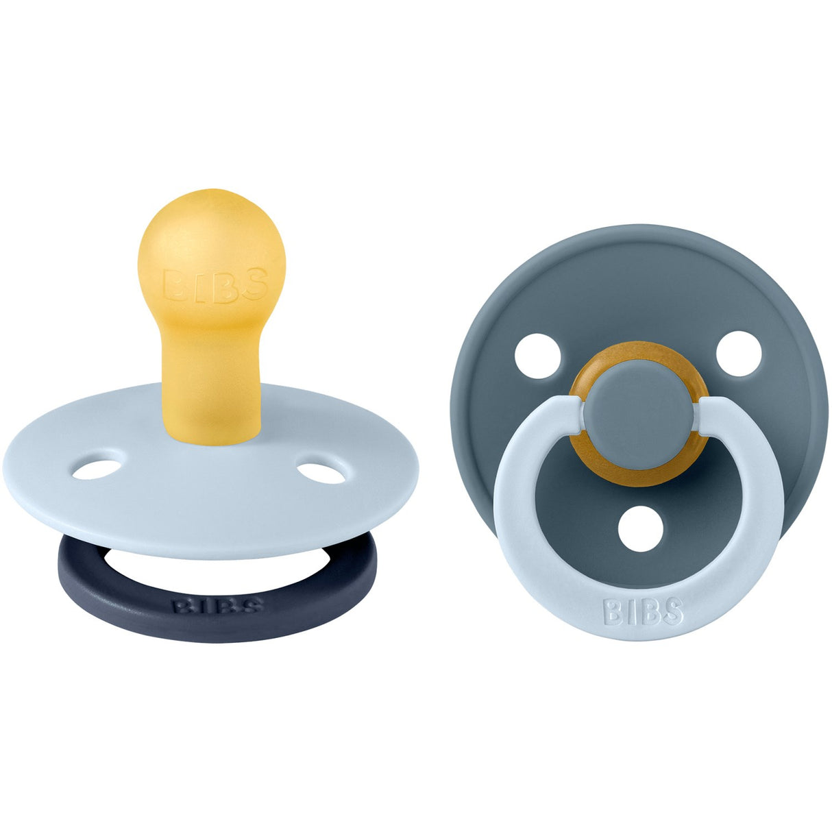 Bibs Baby Blue Pacifier Studio Colour 2-Pack Fusion Latex Petrol Mix