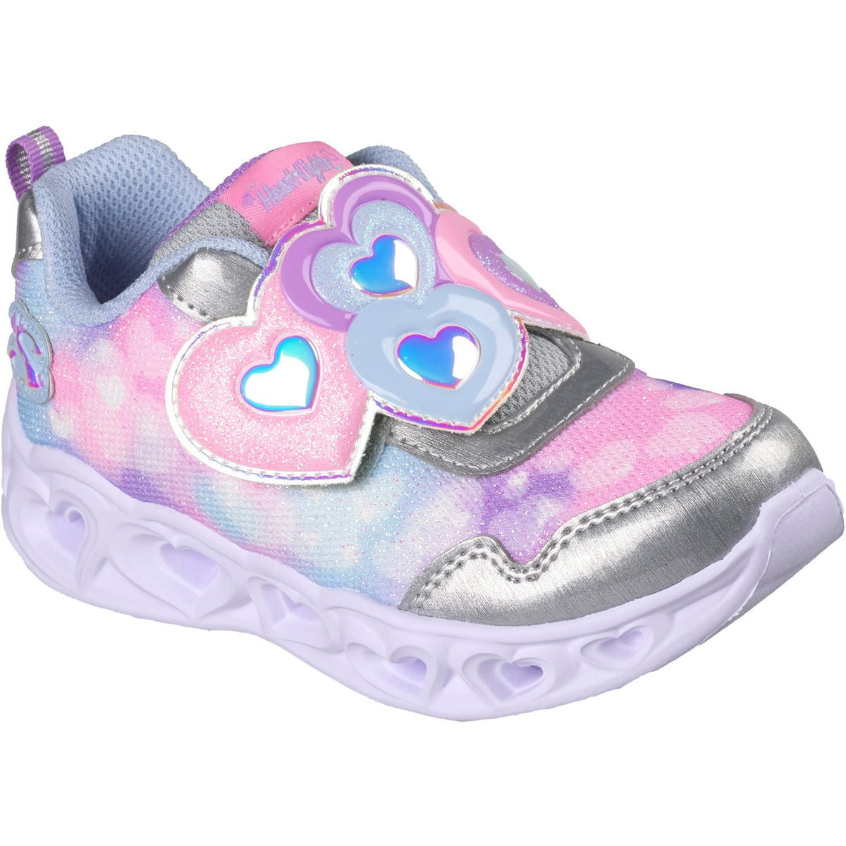 Skechers Silver Heart Lights Lovin Reflection