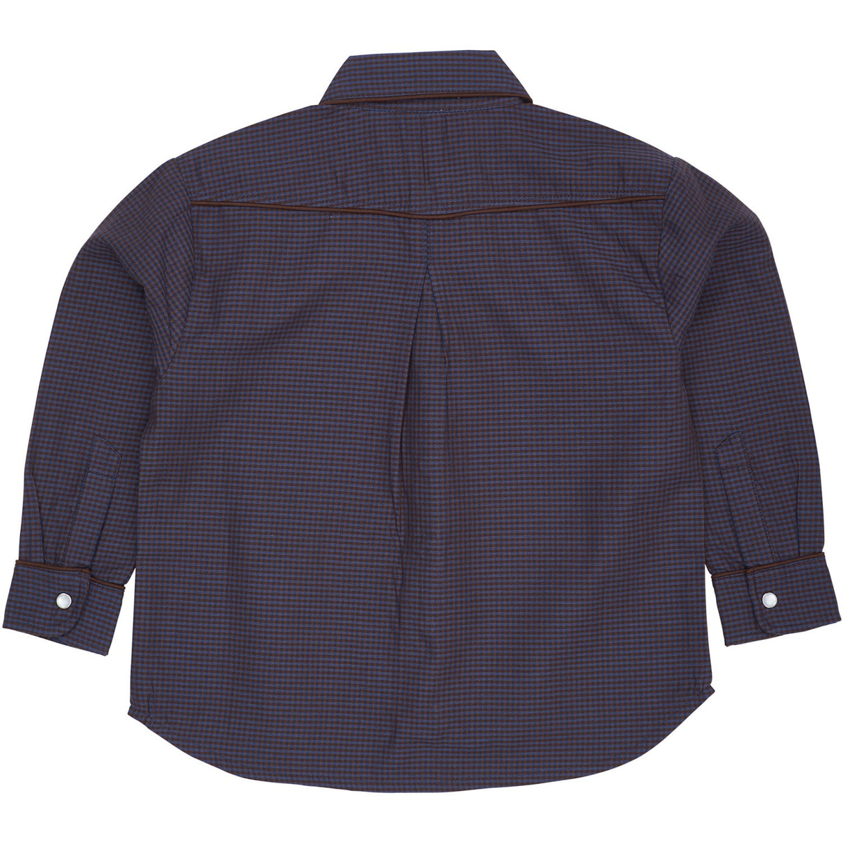 COPENHAGEN COLORS Brown/Blue Check Comb. Checkered Cowboy Shirt