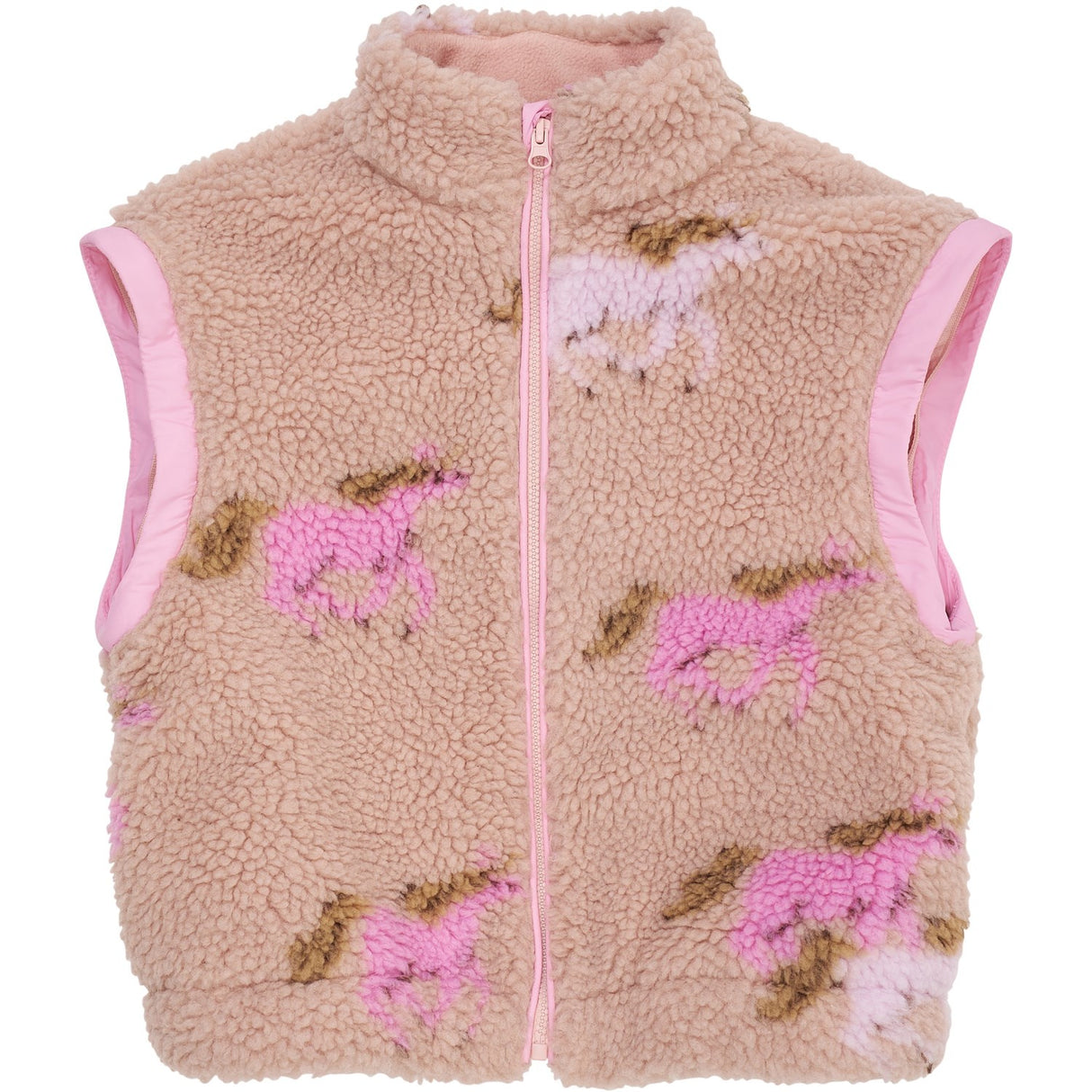 COPENHAGEN COLORS Rose/Unicorn Comb. Printed Teddy Jacket W. Removable Sleeves