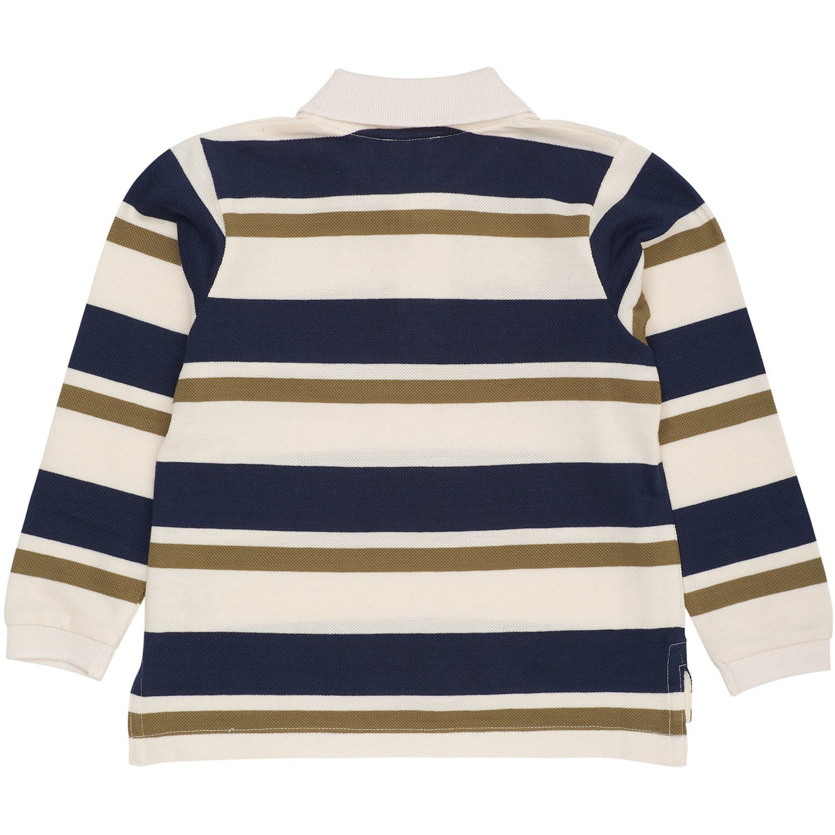 COPENHAGEN COLORS Green Combi Striped Pique Polo Blouse