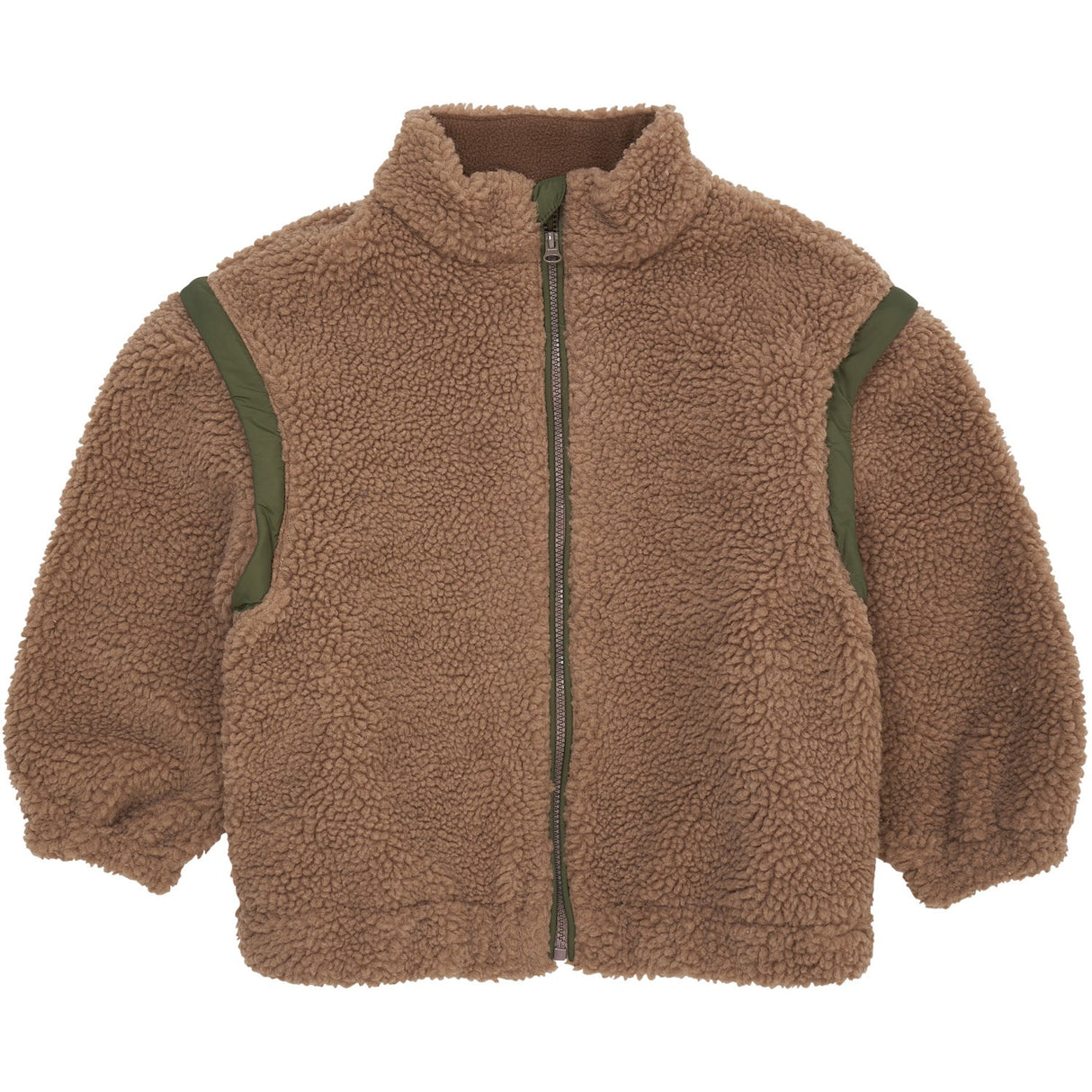 COPENHAGEN COLORS Natural/Green Comb. Teddy Jacket W. Removable Sleeves