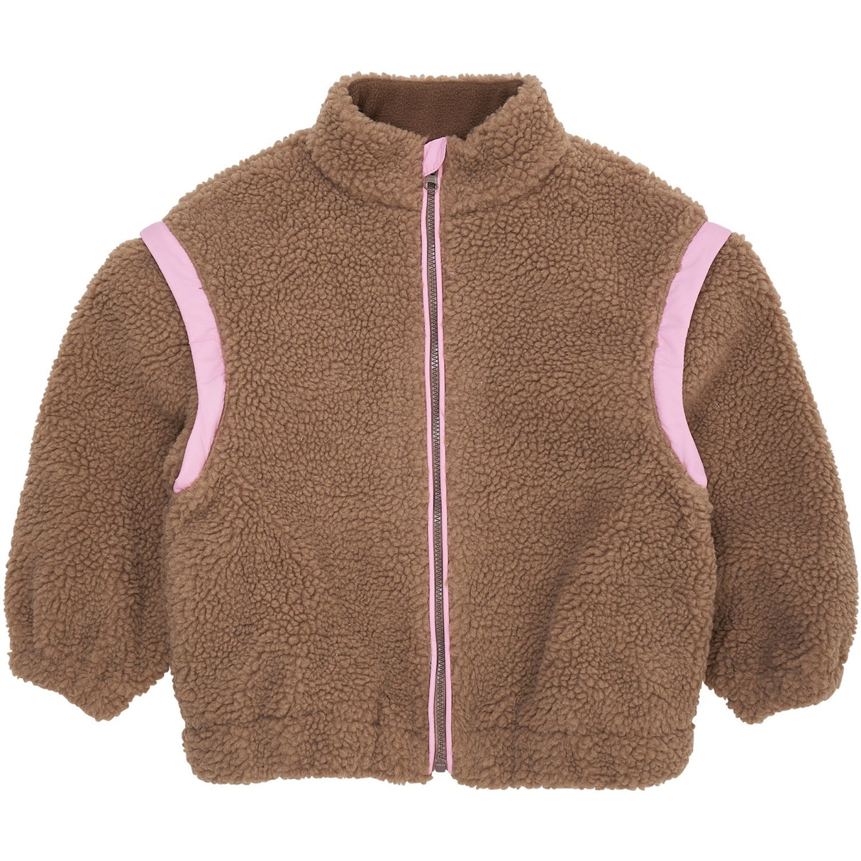 COPENHAGEN COLORS Natural/Pink Comb. Teddy Jacket W. Removable Sleeves