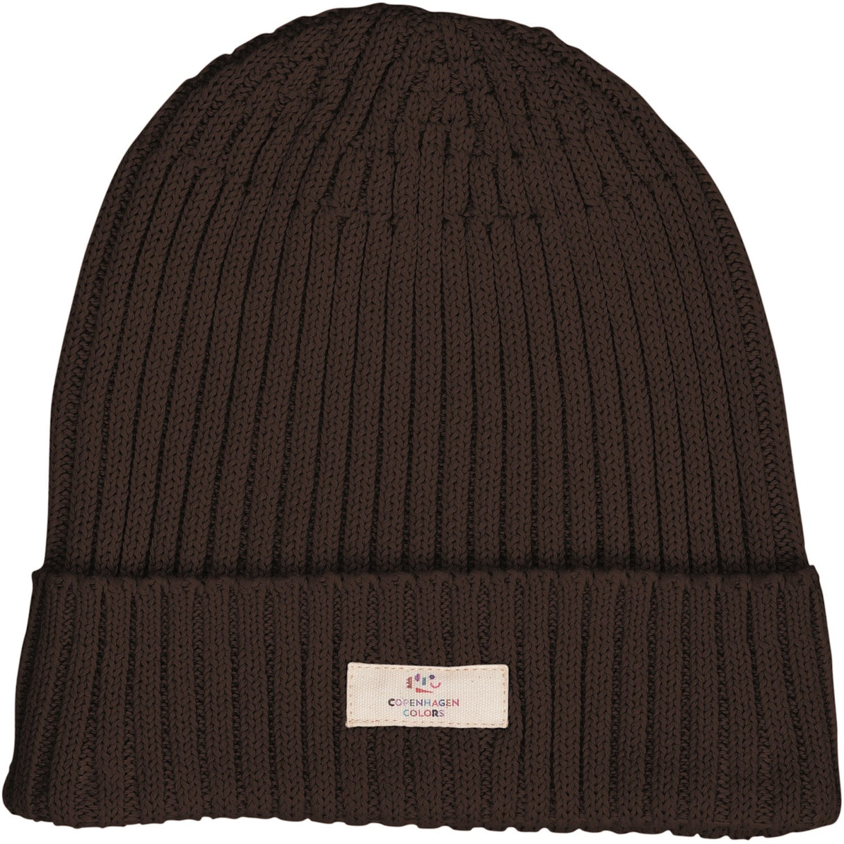 COPENHAGEN COLORS Dk Brown Cotton Knitted Classic Beanie