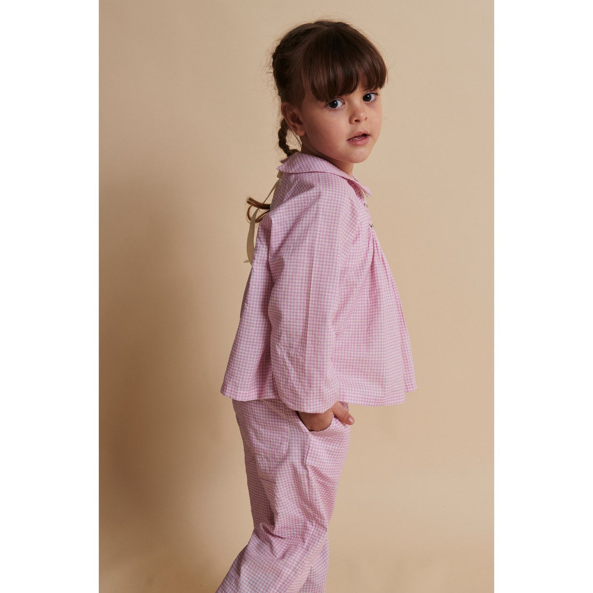 COPENHAGEN COLORS Syringa Comb. Houndstooth Pant W. Adj Waist