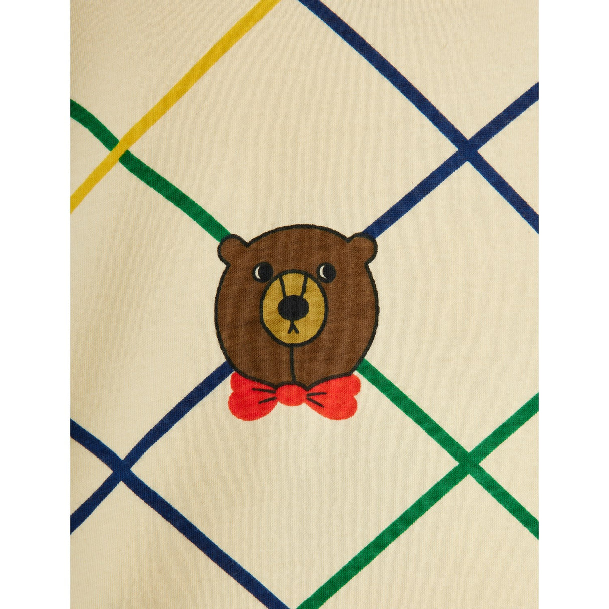 Mini Rodini Off-white Bear Check AOP Ss Tee