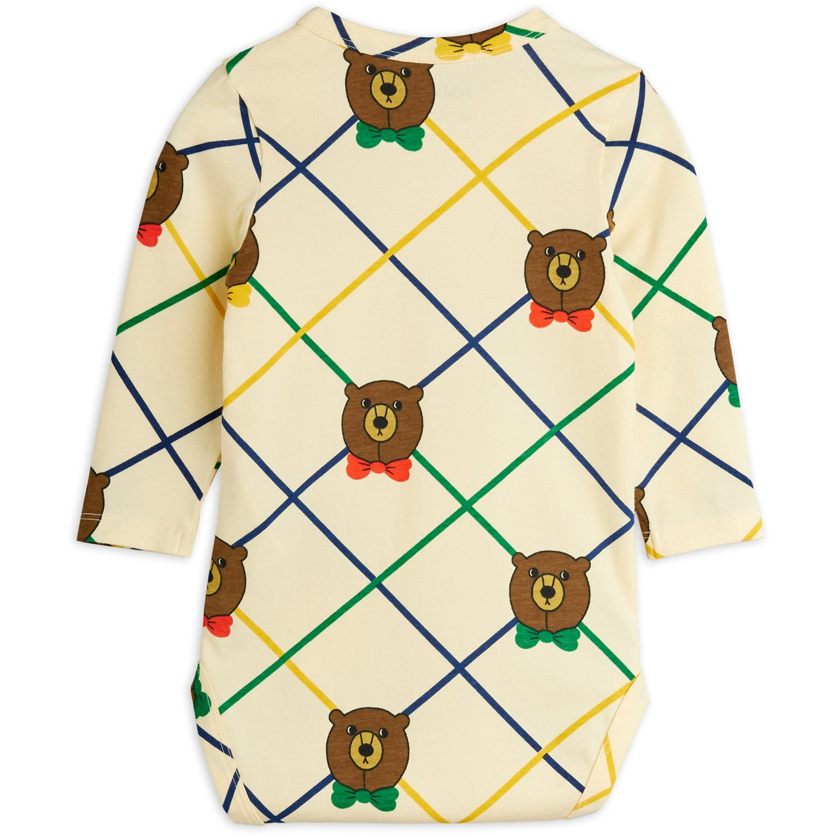 Mini Rodini Off-white Bear Check AOP Ls Body