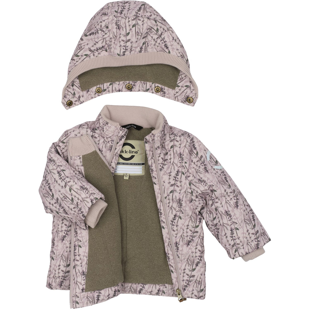 Mikk-Line Cloud Gray Polyester Baby Jacket AOP