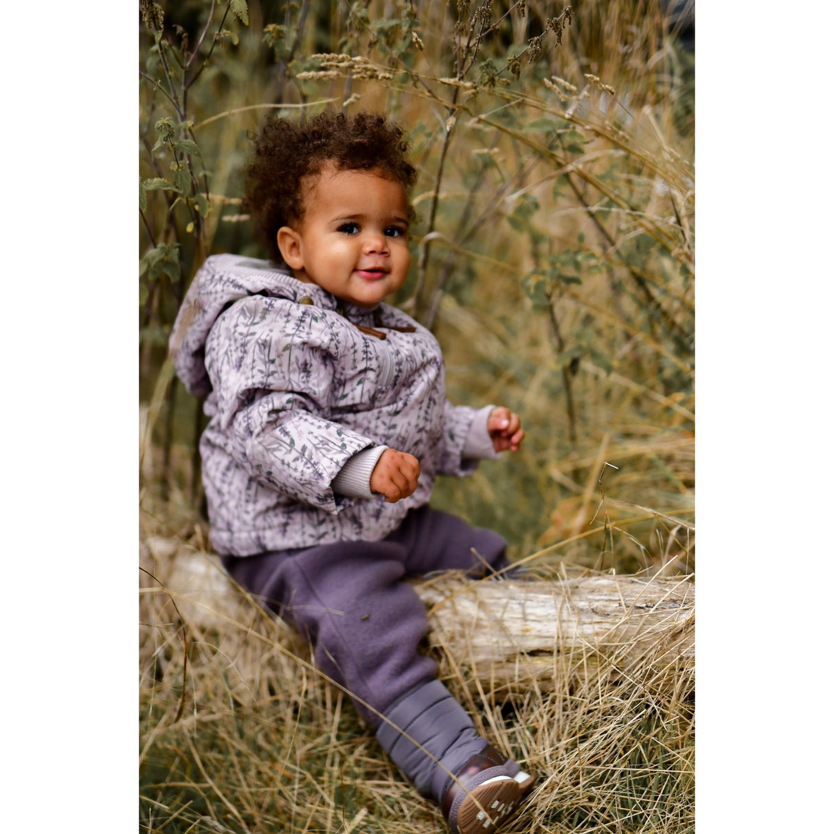 Mikk-Line Cloud Gray Polyester Baby Jacket AOP