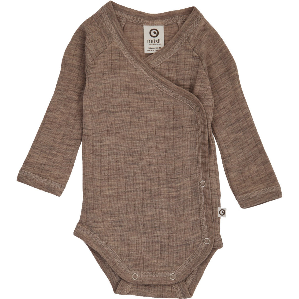 Müsli Walnut Melange Woolly Rib Wrap L/S Body