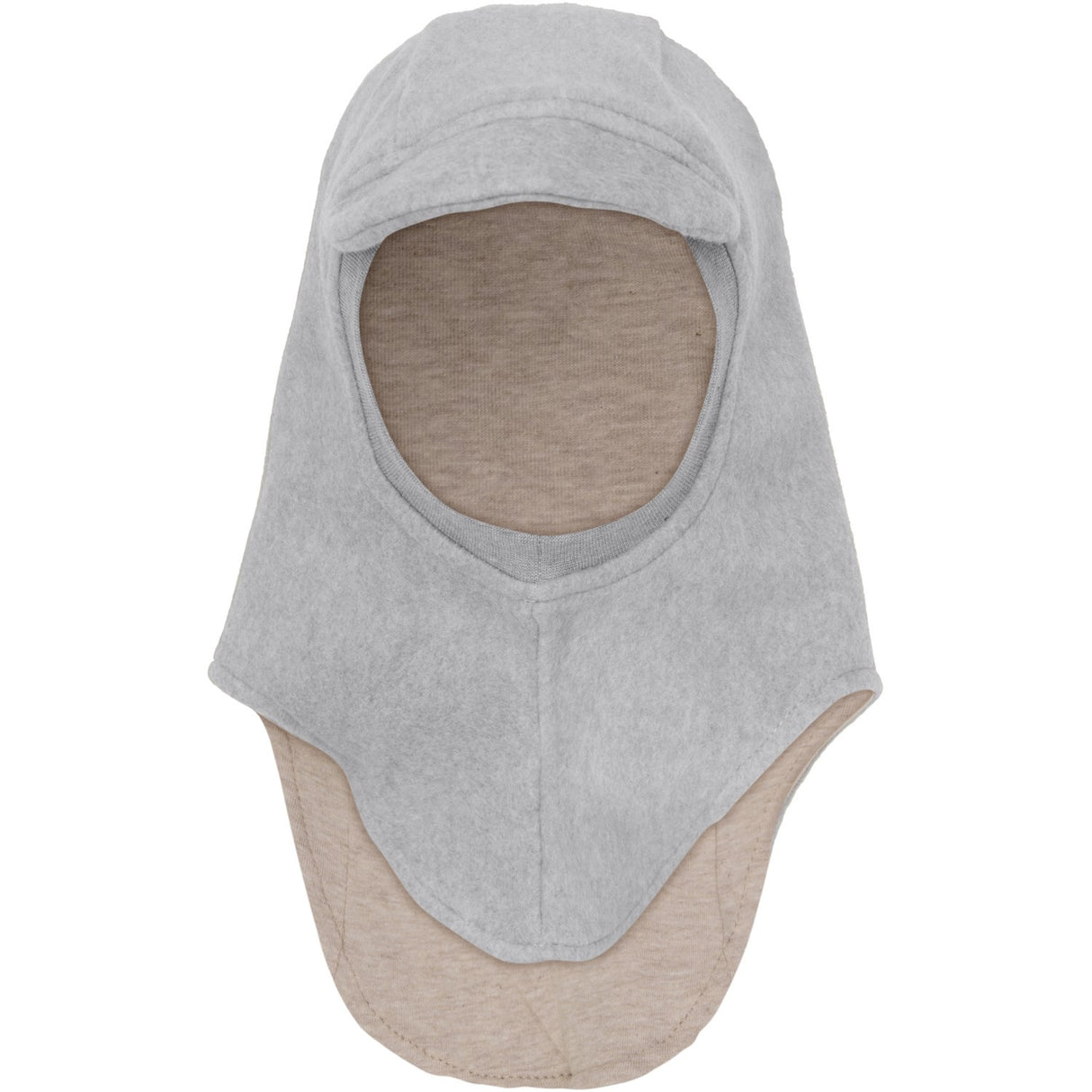 Huttelihut Medium Grey Melange Balaclava Cotton Fleece W. Lin