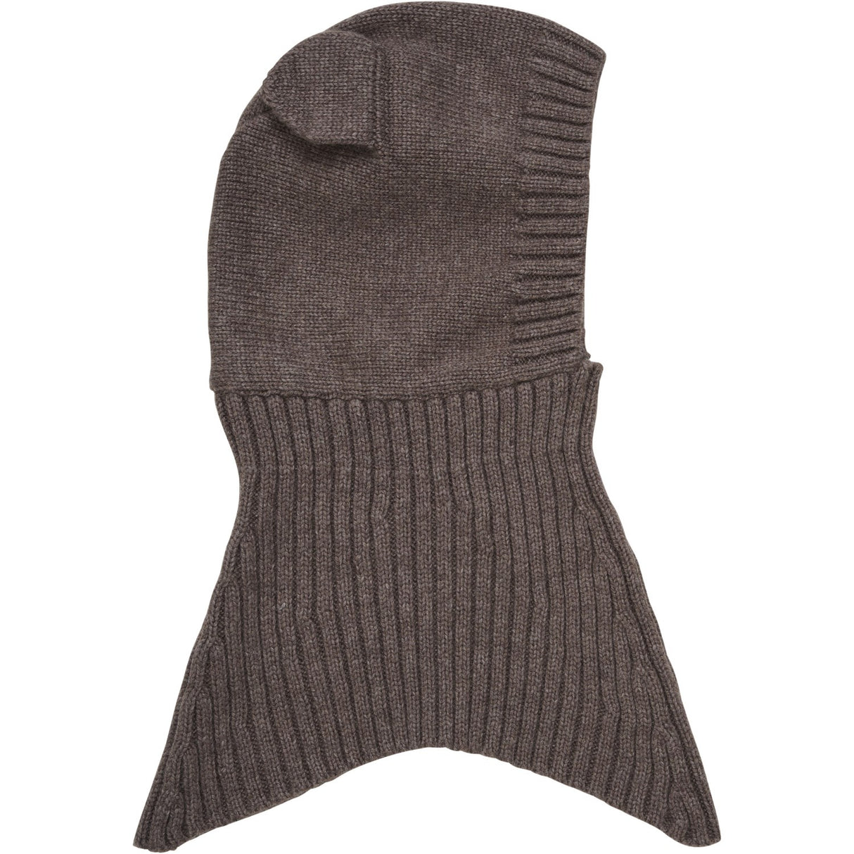 Huttelihut Brown Melange Balaclava Ears Wool Knit