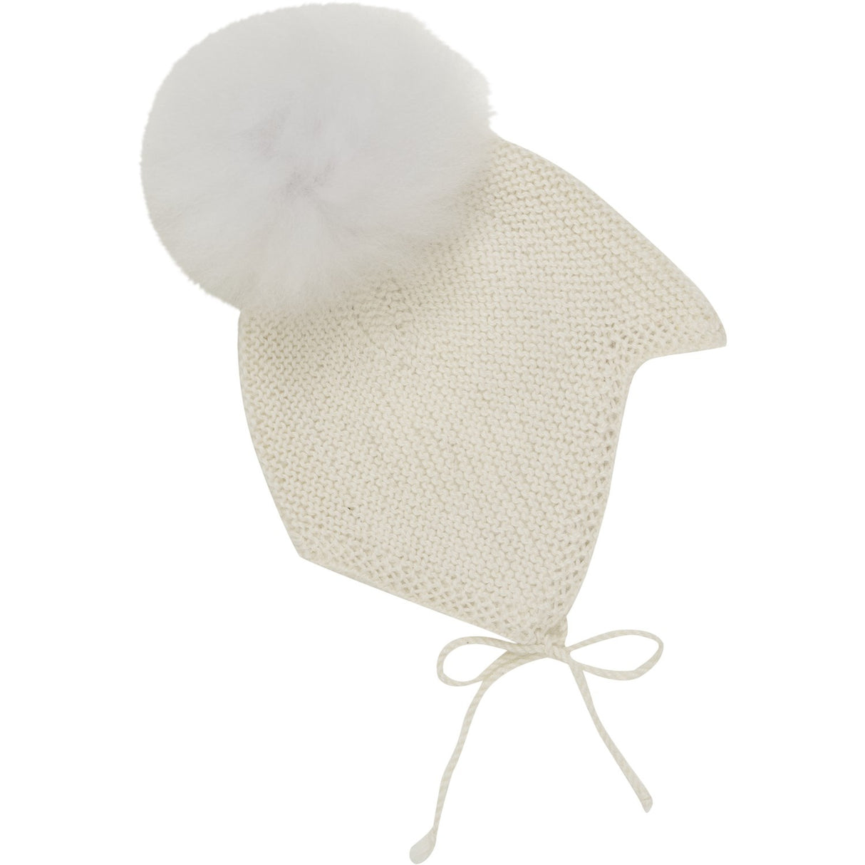 Huttelihut Off-White Bonnet Wool Knit Alpaca Pompom