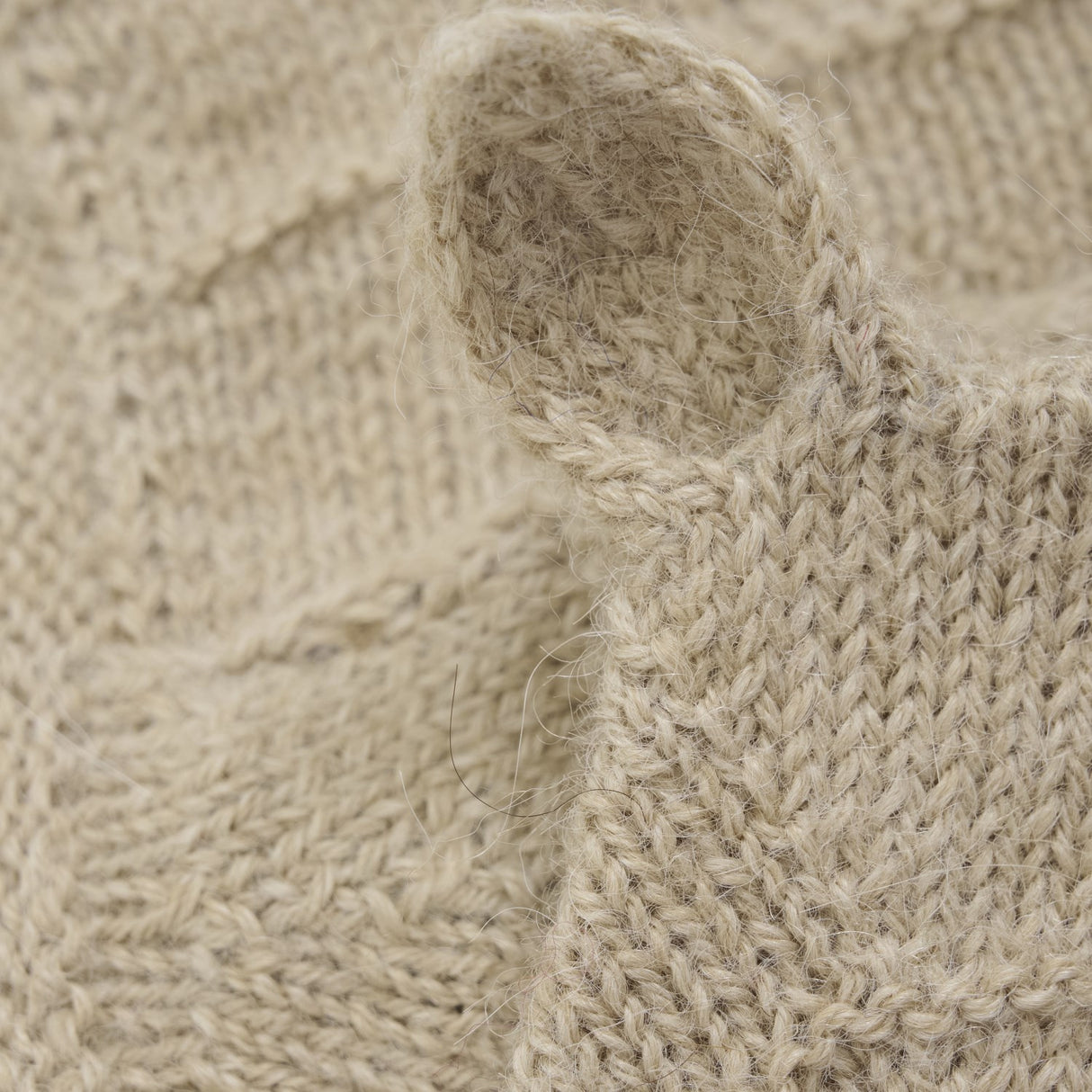 Huttelihut Camel Melange Bonnet Ears Alpaca Wool Knit