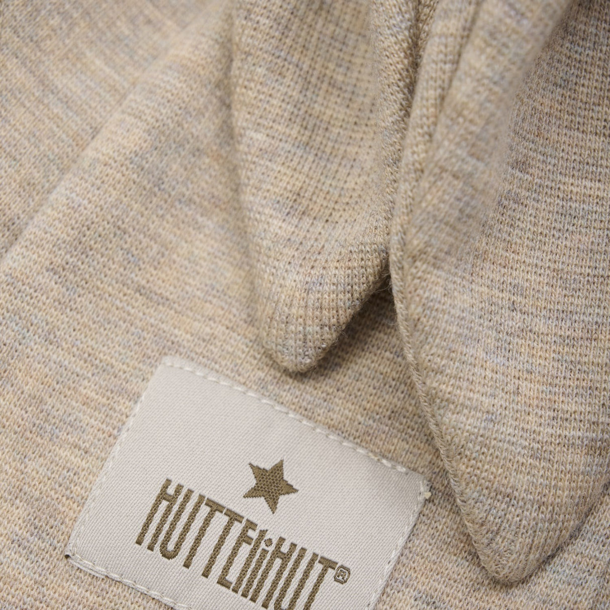 Huttelihut Camel Melange Balaclava Ears Wool Rib