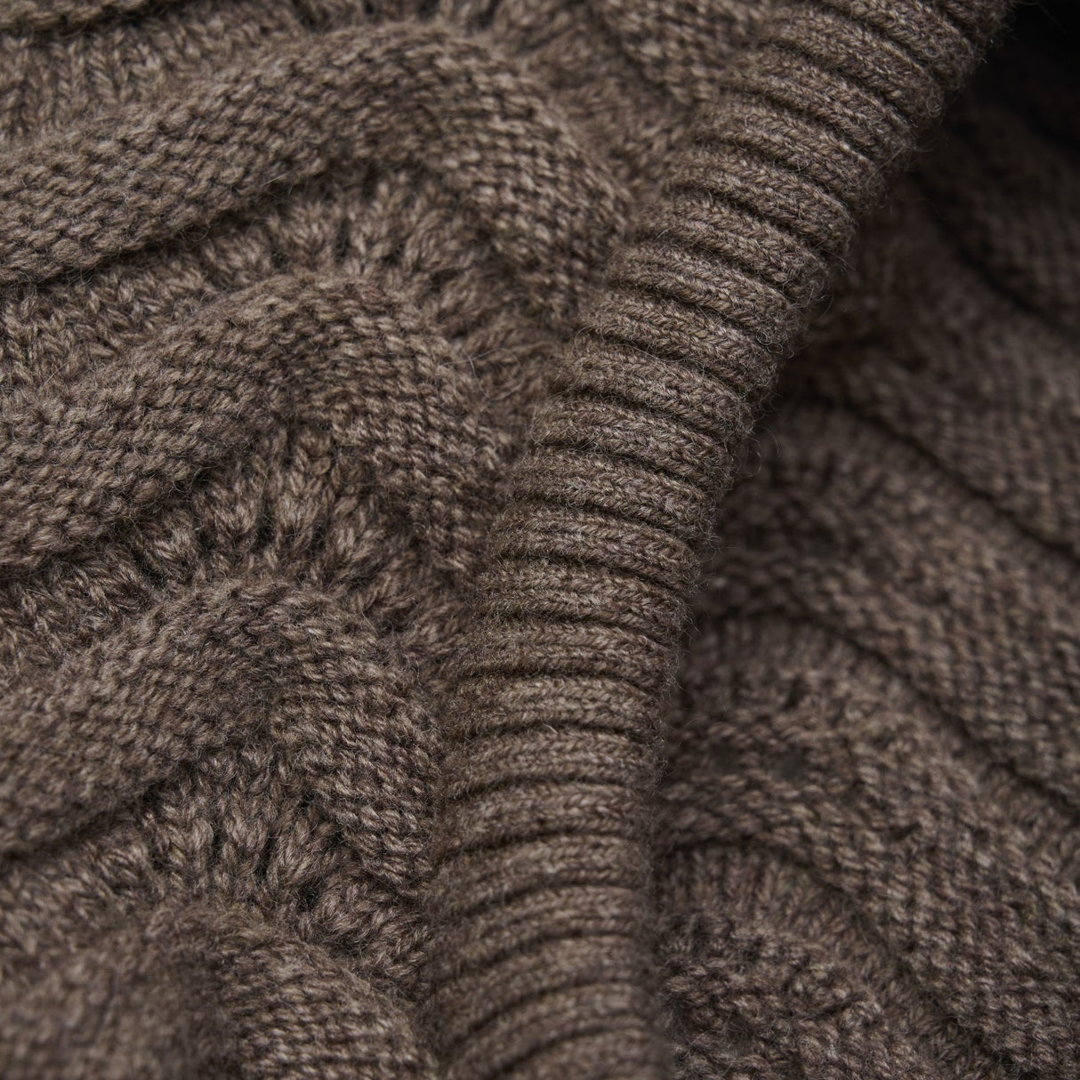 Huttelihut Brown Melange Balaclava Wool Knit