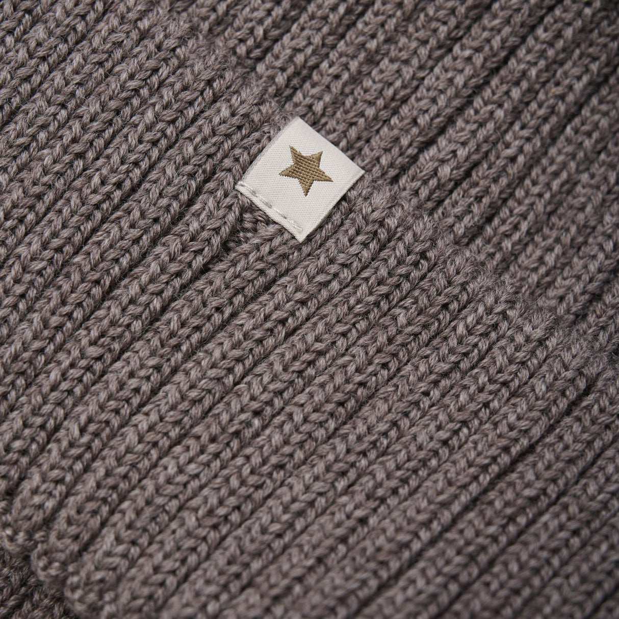 Huttelihut Brown Melange Beanie Wool Knit