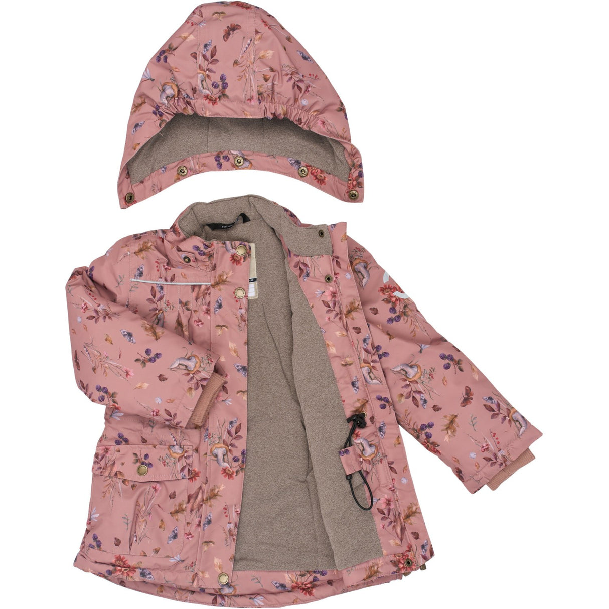 Mikk-Line Burlwood Polyester Girls Jacket AOP Floral