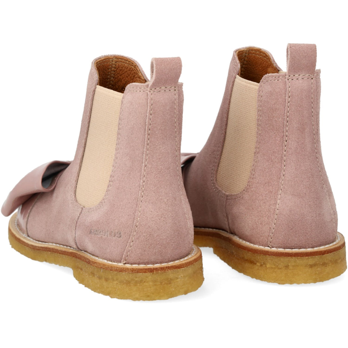 Angulus Faded Rose/Rose Elastic Chelsea Boot with Bow